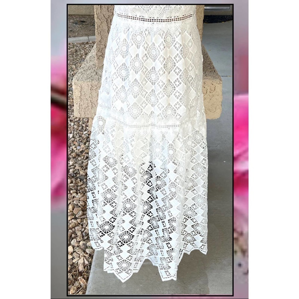 Petal and Pup Harper Midi Lace Dress white Size 12